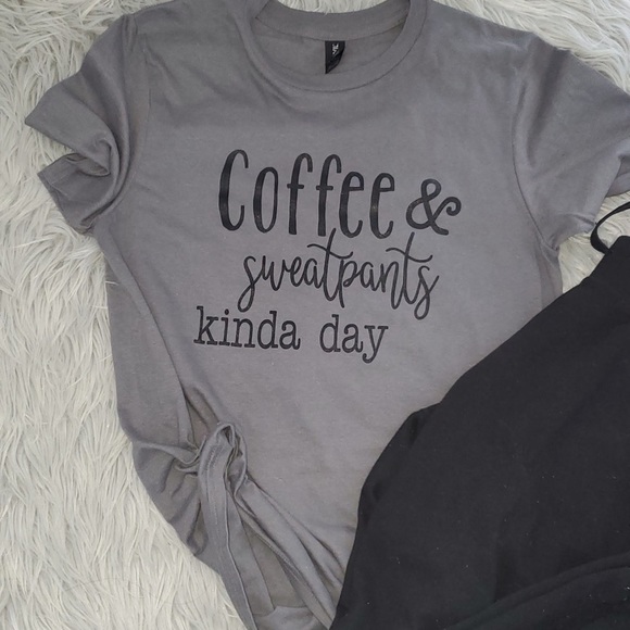 🍁SALE🍁 Coffee & Sweatpants kind of day tee shirt - Picture 9 of 10
